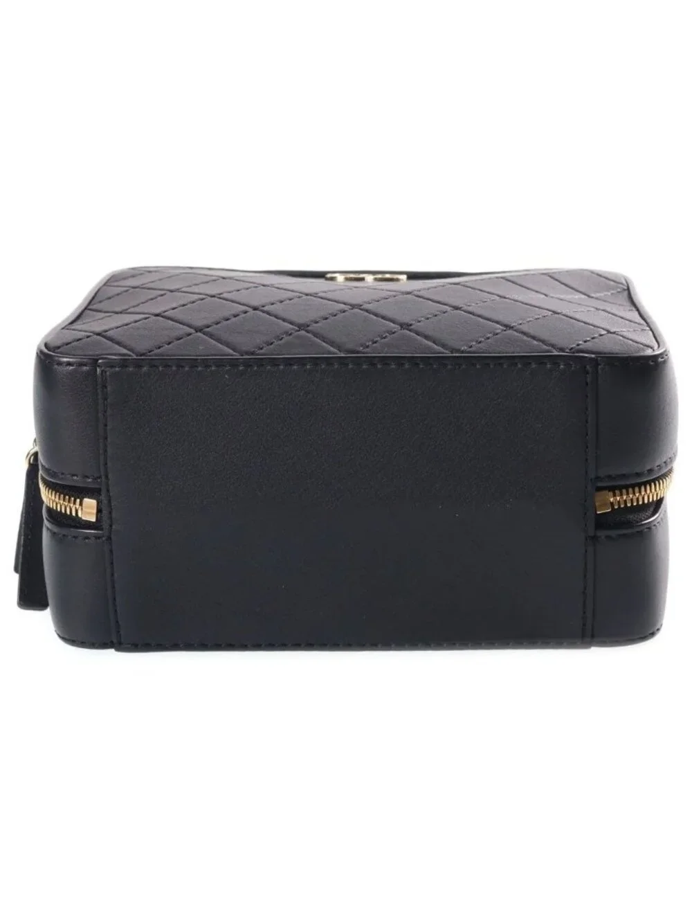 Chanel Quilted Vanity Case 2-Way Shoulder Bag Black Calfskin Gold